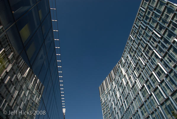Allies and Morrison HQ (l) and the Blue Fin Building, Southwark.  Jeff Hicks Photography
